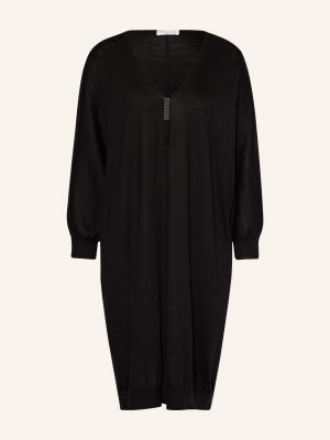 Pletené pletené pouzdrové šaty Brunello Cucinelli černé