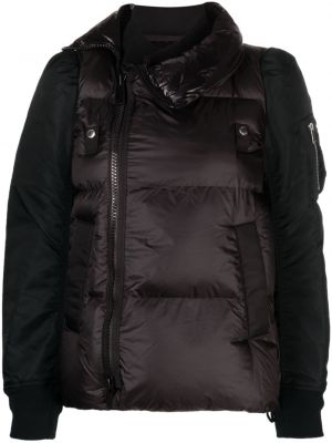 Pernata jakna s patentnim zatvaračem Sacai crna