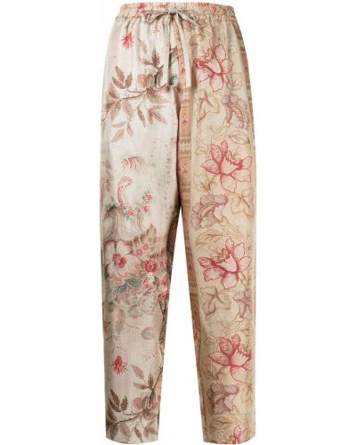 Pantalones rectos de flores con estampado Pierre-louis Mascia