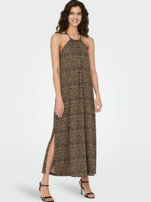 Меланжевое длинное платье Jdy коричневое