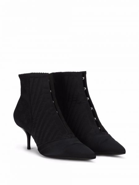 Ankle boots ze szpiczastym noskiem Dolce And Gabbana czarne