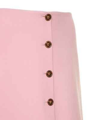 Fustă mini cu nasturi de lână Versace roz