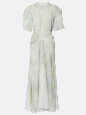 Drapované midi šaty s potiskem Victoria Beckham