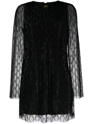 Sukienka koktajlowa tiulowa z kryształkami Gucci