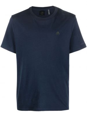 Памучна тениска с принт Moose Knuckles синьо