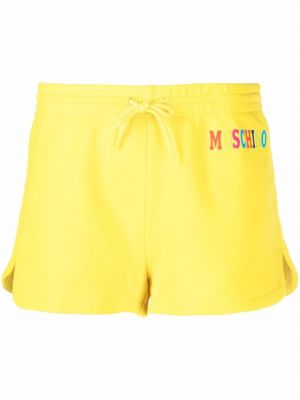 Shorts de sport à imprimé Moschino jaune