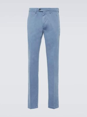 Pantaloni chino din bumbac Canali albastru