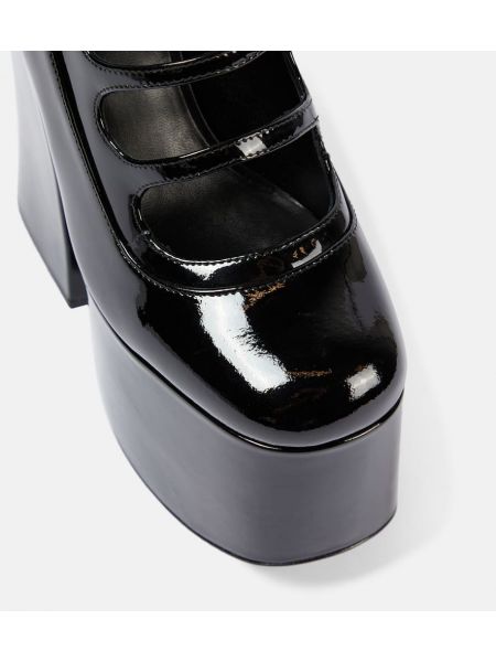 Kožne gležnjače s platformom od lakirane kože Marc Jacobs crna