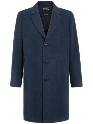 Mantel mit geknöpfter Zegna blau