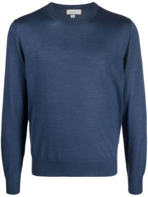 Sweter z okrągłym dekoltem Canali niebieski