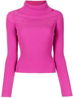 Плетен пуловер Msgm розово