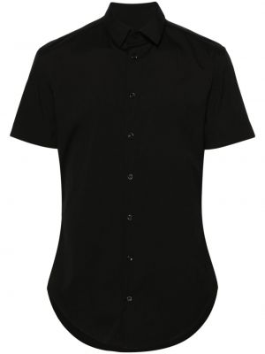 Bavlnená košeľa Giorgio Armani čierna
