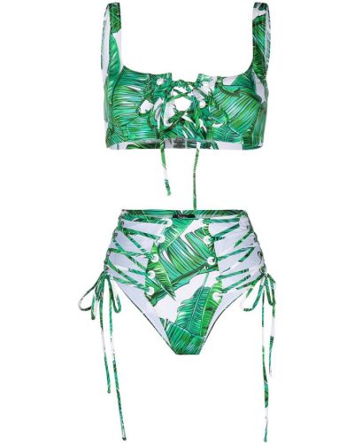 Bikini a vita alta Noire Swimwear verde