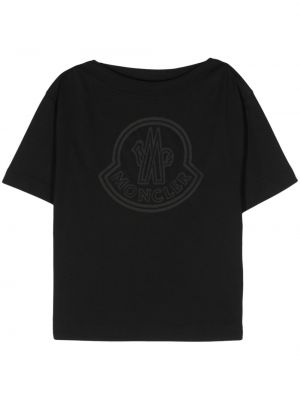 Βαμβακερή μπλούζα Moncler μαύρο