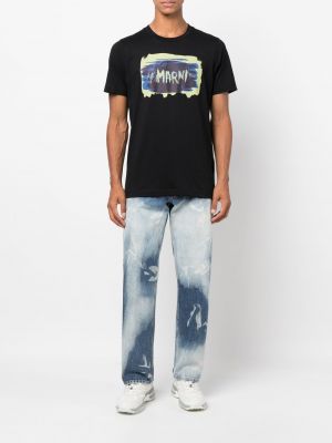 T-shirt mit print Marni schwarz