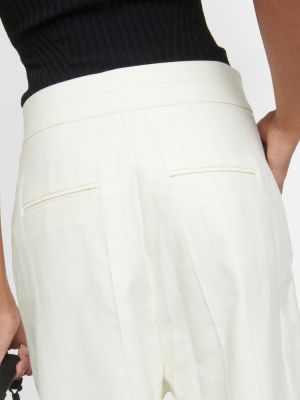 Βαμβακερό παντελόνι με χαμηλή μέση σε φαρδιά γραμμή Khaite λευκό