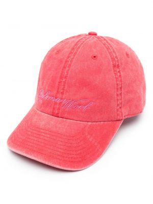 Haftowana czapka z daszkiem wełniana Paloma Wool czerwona