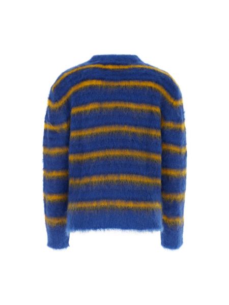 Jersey con bordado de tela jersey de lana mohair Marni azul