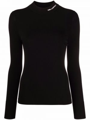 Jersey con bordado de punto de tela jersey Karl Lagerfeld negro