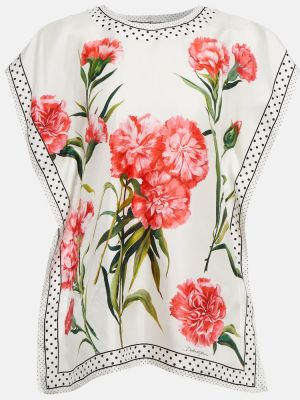 Overdimensjonert floral silke topp Dolce&gabbana