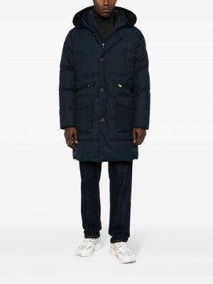 Mantel mit geknöpfter mit kapuze Woolrich blau