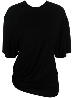 T-shirt avec manches courtes drapé Christopher Esber noir