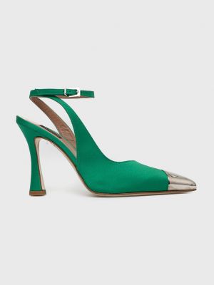 Ниски обувки с висок ток Pinko зелено