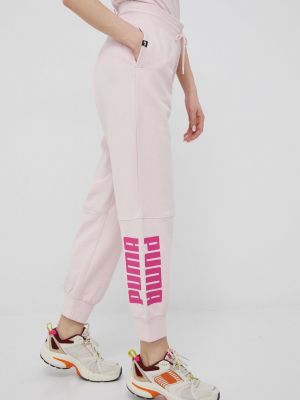 Spodnie z printem Puma, różowy