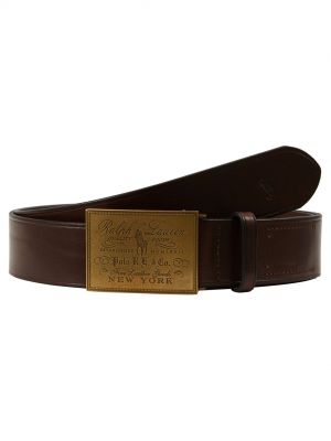 Повседневный кожаный ремень Polo Ralph Lauren коричневый
