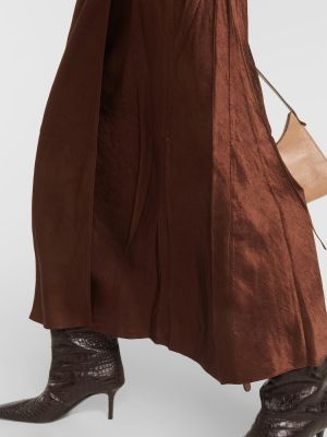 Midi suknele satininis Acne Studios ruda