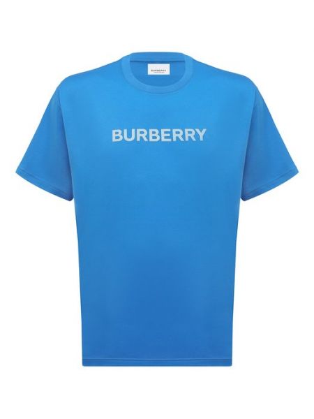 Хлопковая футболка Burberry голубая