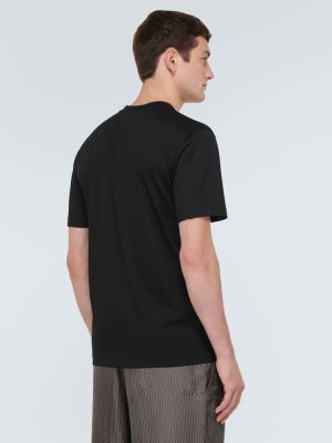 Camiseta de algodón de tela jersey Giorgio Armani negro