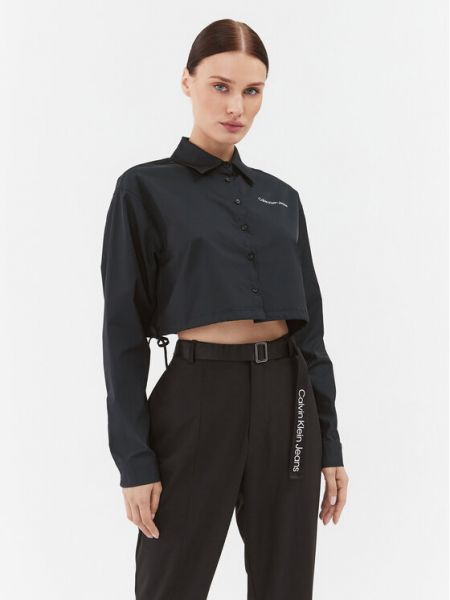 Джинсовая рубашка свободного кроя Calvin Klein черная