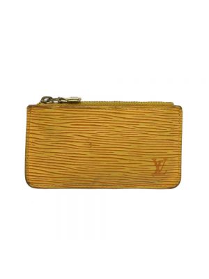Retro leder geldbörse Louis Vuitton Vintage gelb