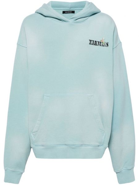 Pamučna hoodie s kapuljačom s printom Nahmias plava