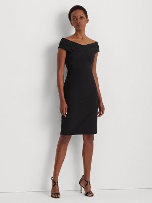 Mini vestido con escote barco Lauren Ralph Lauren negro