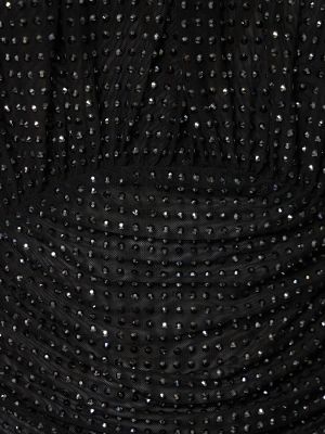 Mini šaty se síťovinou Self-portrait černé