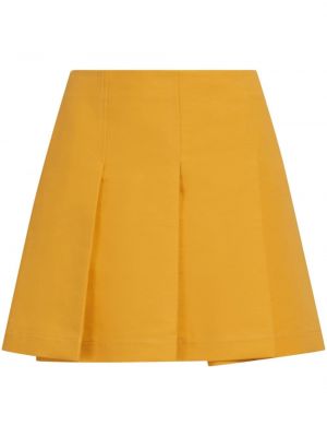 Πλισέ βαμβακερή φούστα mini Marni κίτρινο