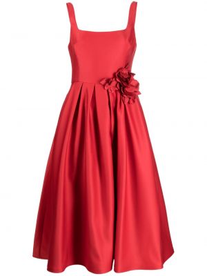 Večerna obleka s cvetličnim vzorcem Marchesa Notte rdeča
