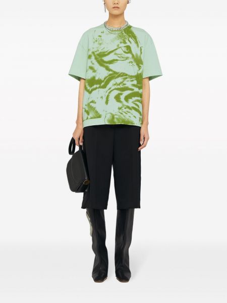 Tričko s potiskem Jil Sander zelené