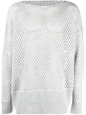 Мрежест пуловер Sulvam сиво
