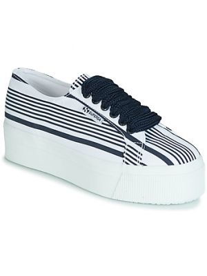 Sneakers a righe Superga bianco