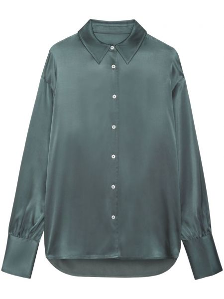 Hodvábna košeľa Anine Bing zelená