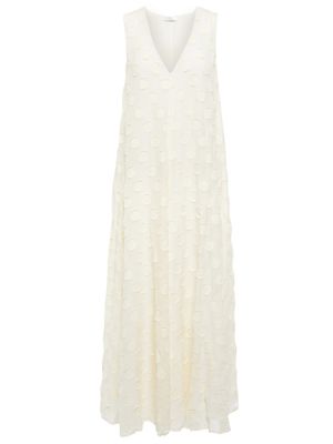 Pamučna svilena maksi haljina Eres bijela