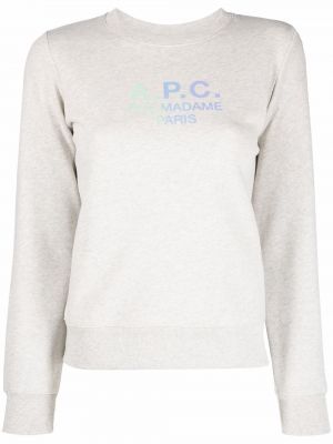 Bomull sweatshirt A.p.c. grå