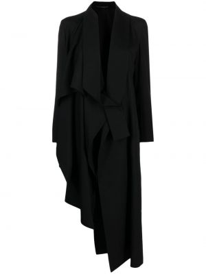 Asimetrični oversized plašč Yohji Yamamoto črna