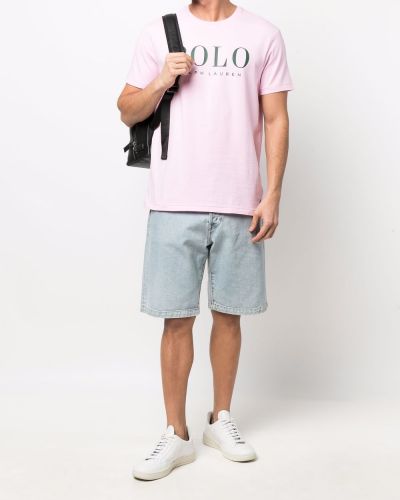 T-shirt aus baumwoll aus baumwoll mit print Polo Ralph Lauren pink