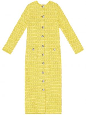 Pletené midi šaty Balenciaga žluté