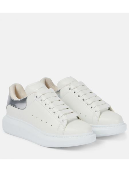 Overdimensjonert lær sneakers Alexander Mcqueen hvit