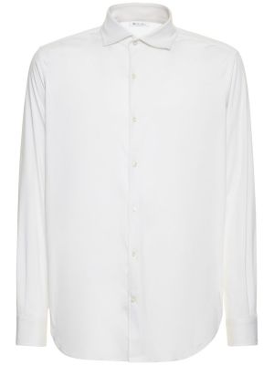 Памучна риза от джърси Loro Piana бяло